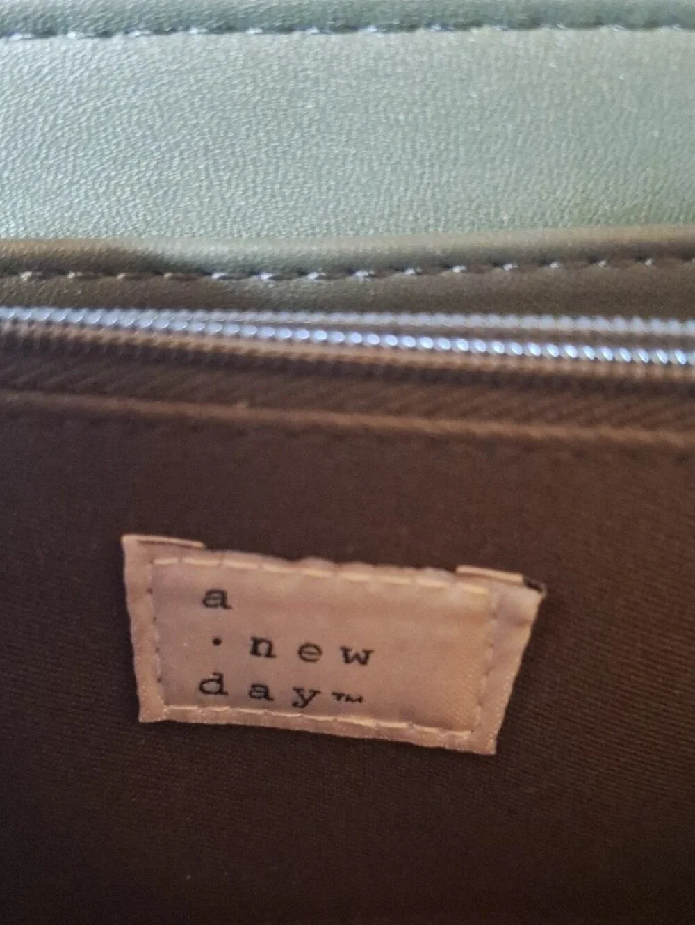 Sleek Zip Around Wallet in Olive Green